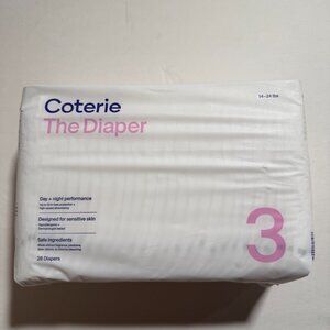 Coterie Diapers Size 3 Day Night Performance 14-24 lbs 28 Disposable Diapers New